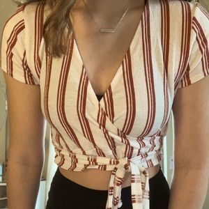 Striped wrap top